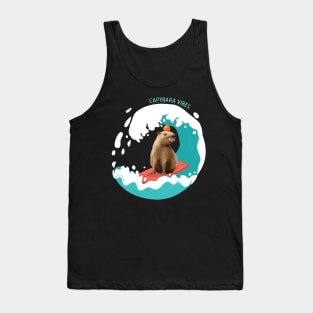 Capybara Vibes Beach Waves Capybara Wildlife Animal Capybara Tank Top